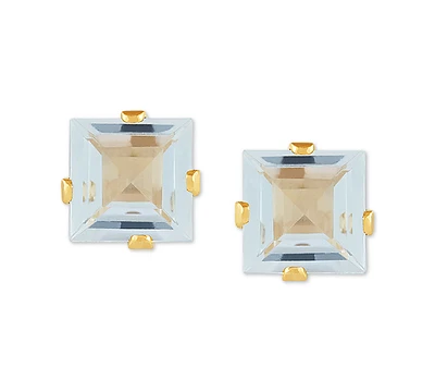 Aquamarine Square Stud Earrings (1 ct. t.w.) in 14k Gold