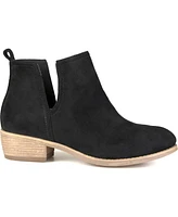 Journee Collection Women's Rimi Notched Ankle Stacked Heel Booties