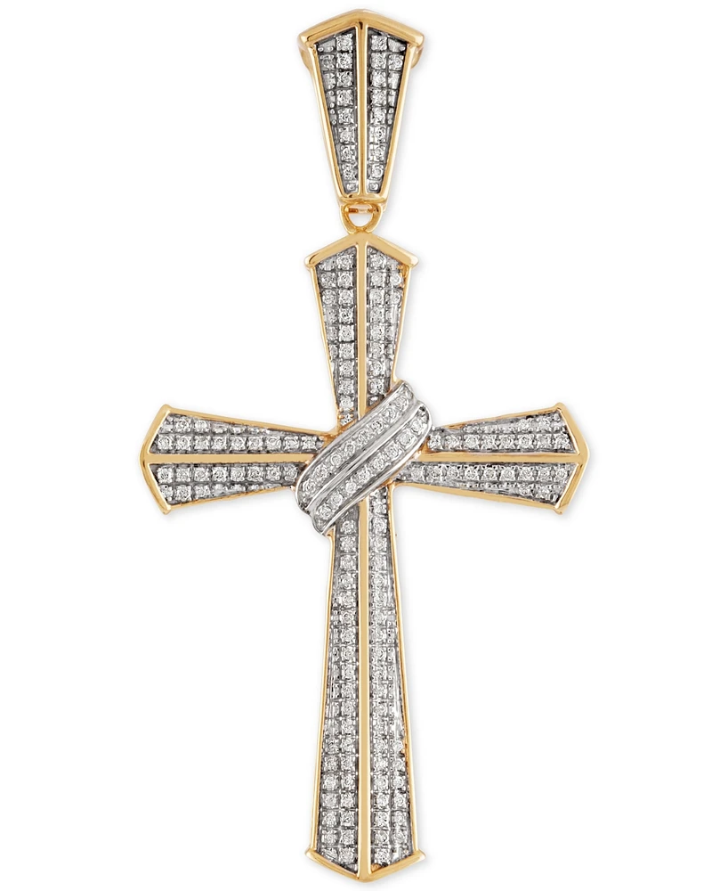Diamond Cluster Cross Pendant (1/2 ct. t.w.) in 10k Gold