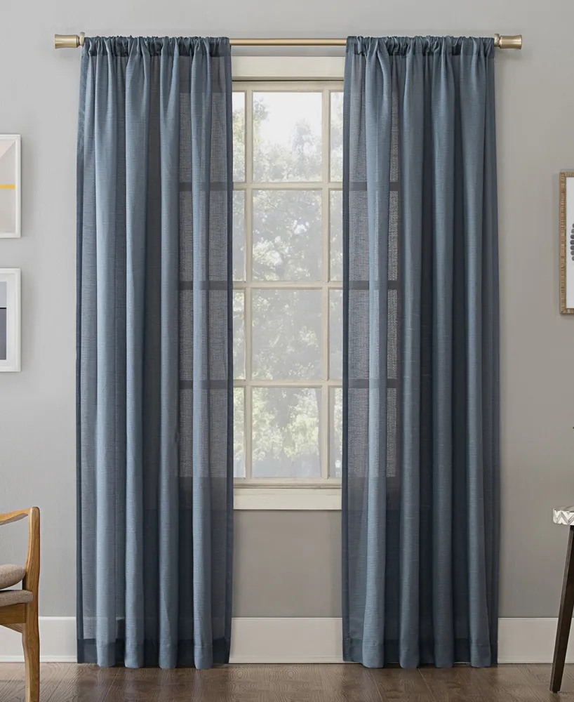 Amalfi Linen Blend Textured Semi-Sheer Rod Pocket Curtain Panel