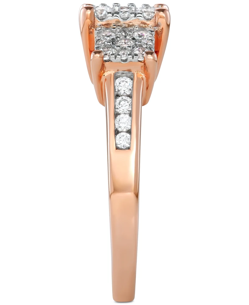 Diamond Princess Triple Halo Engagement Ring (3/4 ct. t.w.) 14k White, Yellow or Rose Gold