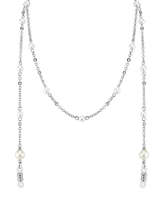 2028 Silver-Tone Chain with Simulated Pearl Eyeglass Holder 30"