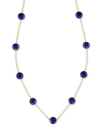 Effy Lapis Lazuli (6mm) 18" Statement Necklace 14k Gold (Also Onyx)