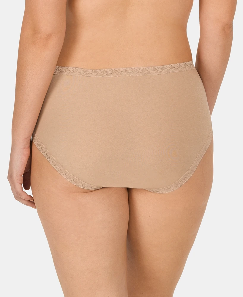 Natori Bliss Lace-Trim High Rise Cotton Brief 755058