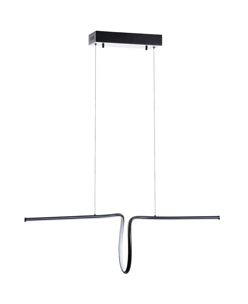 Jonathan Y Ali 34.5" Dimmable Adjustable Integrated Led Metal Linear Pendant