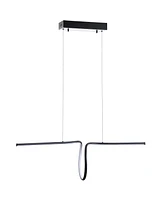 Jonathan Y Ali 34.5" Dimmable Adjustable Integrated Led Metal Linear Pendant