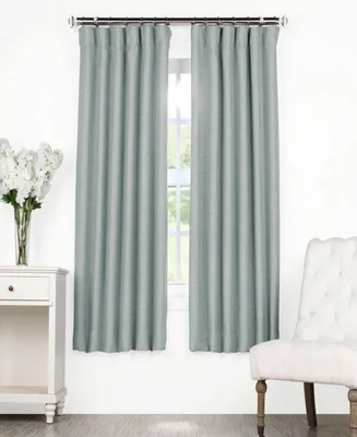 Half Price Drapes Gulf Blue Textured Bellino Room Darkening Curtain