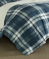 Nautica Crossview Plaid Microsuede 2 Piece Comforter Set, Twin/Twin Xl