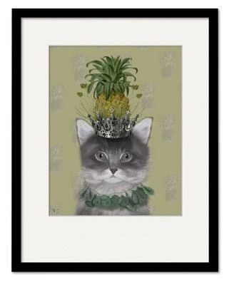 Courtside Market Cat Pineapple Puss Framed Matted Art Collection