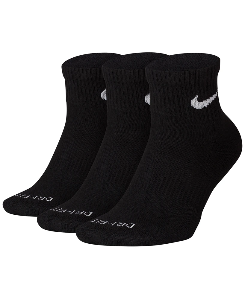 Unisex Nike Dri-fit Cushion Quarter Socks 3-Pack