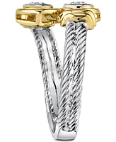 Diamond Twist Ring (1/3 ct. t.w.) 14k White & Yellow Gold