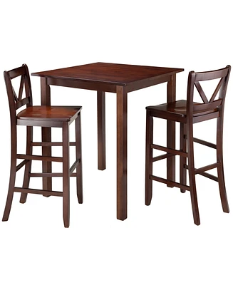 Parkland 3-Piece High Table with 2 Bar V-Back Stools