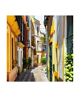 Philippe Hugonnard Made in Spain 3 Yellow Street in Seville Canvas Art - 36.5" x 48"