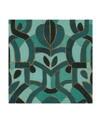 June Erica Vess Turquoise Mosaic I Canvas Art - 15" x 20"