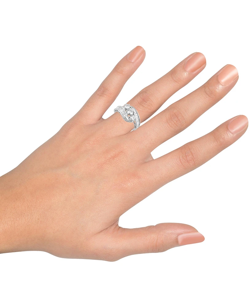 Diamond Bypass Ring in 14k White, Yellow or Rose Gold (1-1/2 ct. t.w.)