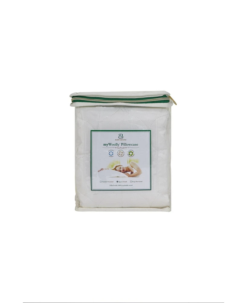 Sleep & Beyond Mywoolly Natural Washable Wool Filled Pillow Protector