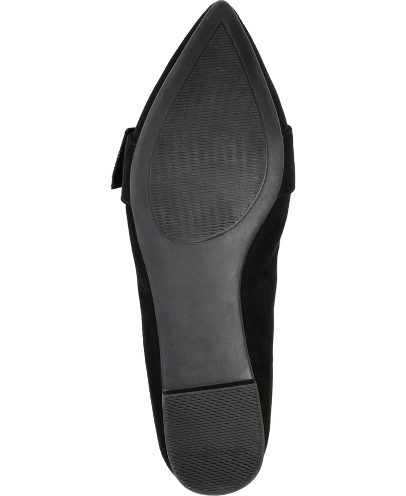 Journee Collection Women's Audrey Buckle Pointed Toe Ballet Flats