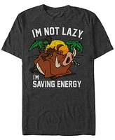 Disney Men's Lion King Lazy Pumbaa Short Sleeve T-Shirt