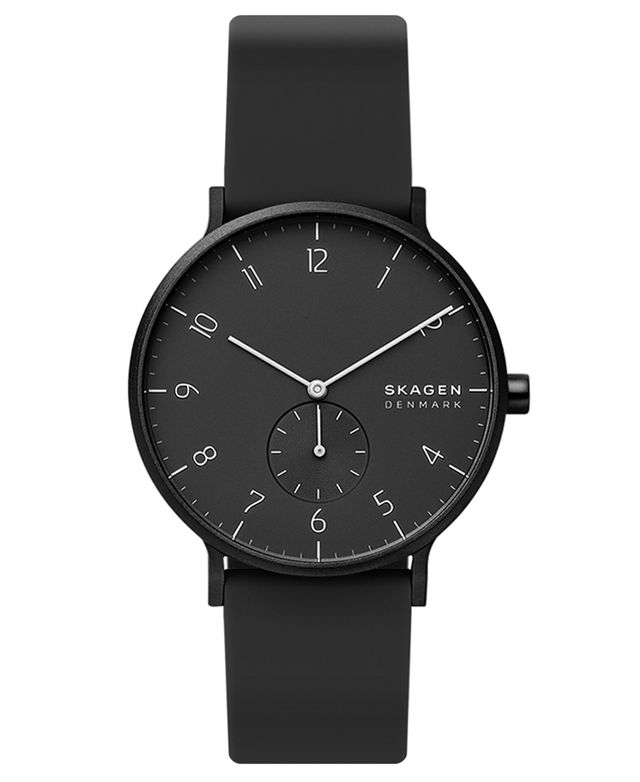 Skagen Aaren Kulor Aluminum Silicone Strap Watch 41mm Created for Macy's