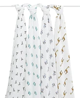 aden by aden + anais Baby Boys or Baby Girls Jungle Swaddles, Pack of 4
