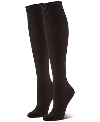 Hue Women's Flat Knit Knee High Socks 3 Pair Pack