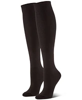 Hue Women's Flat Knit Knee High Socks 3 Pair Pack
