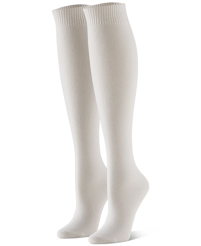 Hue Women's Flat Knit Knee High Socks 3 Pair Pack