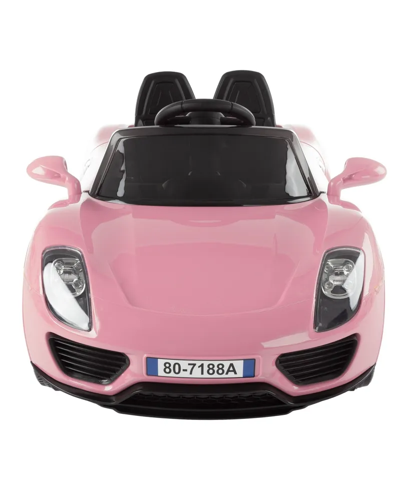 Ride On Sports Car Motorized Electric Rechargeable Battery Powered Toy with Remote Control, MP3 and Usb, Lights and Sound by Lil Rider Pink