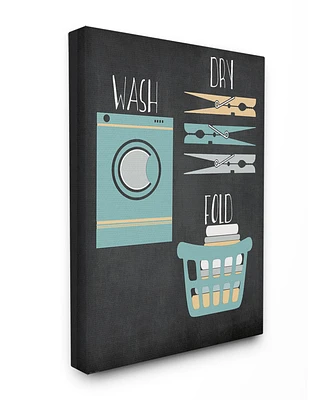 Stupell Industries Wash Dry Fold Illustration Canvas Wall Art, 24" x 30"