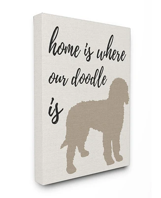 Stupell Industries Home is Where Our Golden Doodle Is Canvas Wall Art, 16" x 20"