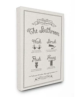 Stupell Industries Guide To Bathroom Procedures Linen Look Canvas Wall Art, 16" x 20"