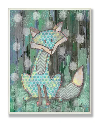 Stupell Industries The Kids Room Distressed Woodland Fox Wall Plaque Art, 12.5" x 18.5"