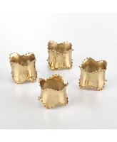 Saro Lifestyle Napkin Ring Collection Classic Design Set of 4, 2.5" x 1"