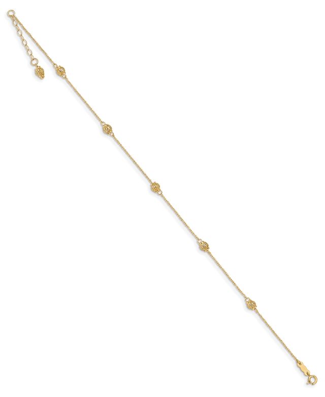 Bead Anklet in 14k Yellow Gold