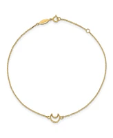 Polished Moon Anklet in 14k Yellow Gold