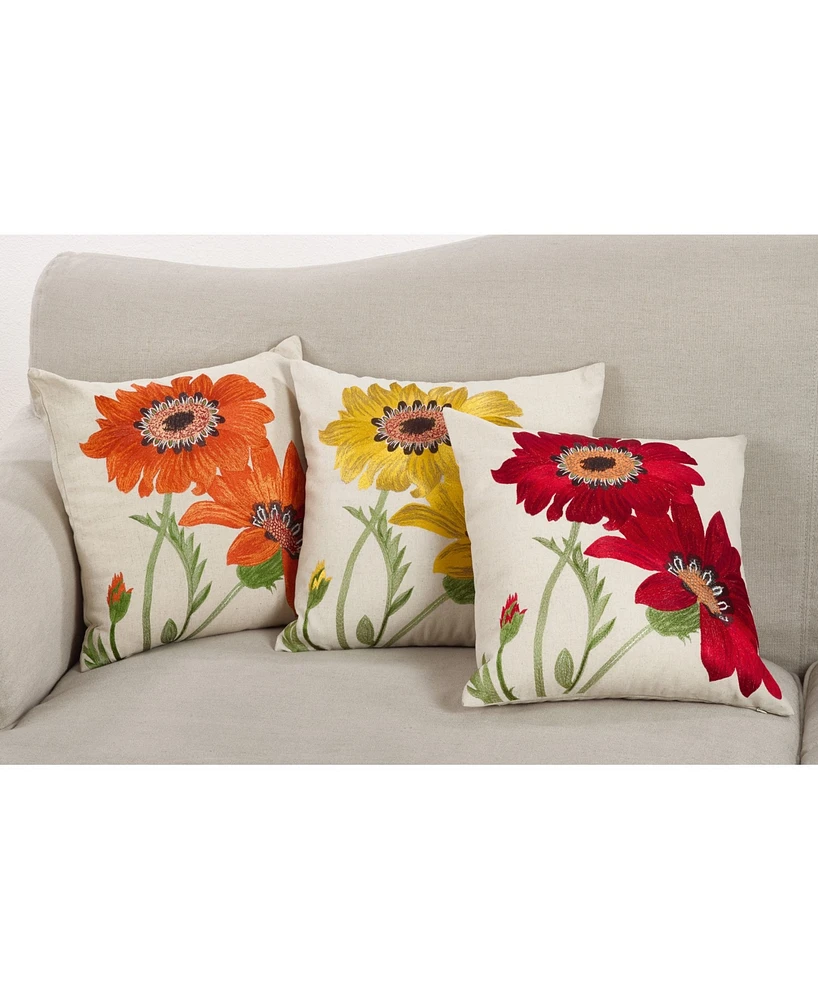 Saro Lifestyle Le Tournesol Embroidered Decorative Pillow, 18" x