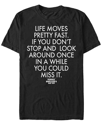 Paramount Men's Ferris Buller's Day Off Life Moves Pretty Fast Short Sleeve T-Shirt