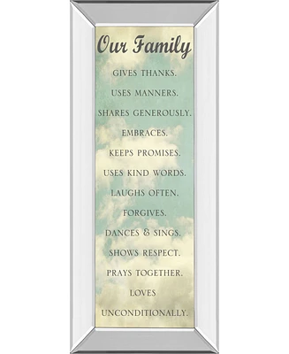 Classy Art Our Family by Sarah Gardner Mirror Framed Print Wall Art - 18" x 42"