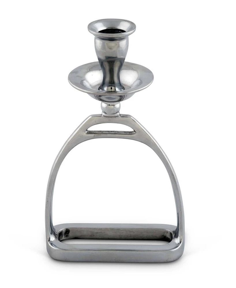 Arthur Court Candlestick Equestrian Horse Stirrup - Cast Aluminum Hand Polished