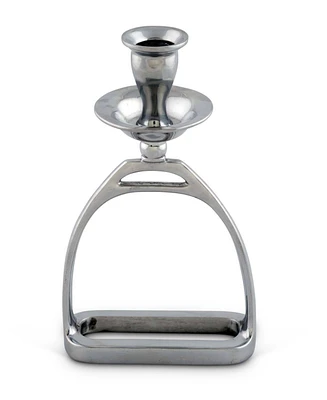 Arthur Court Candlestick Equestrian Horse Stirrup - Cast Aluminum Hand Polished
