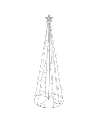 Northlight 6' Red and Green Lighted Twinkling Show Cone Christmas Tree Outdoor Decoration
