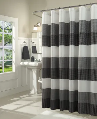 Spa 251 Ombre Waffle Striped Shower Curtain, 70" x 72"