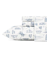 Nautica Whitewood Sail Cotton Percale 4-Piece Sheet Set