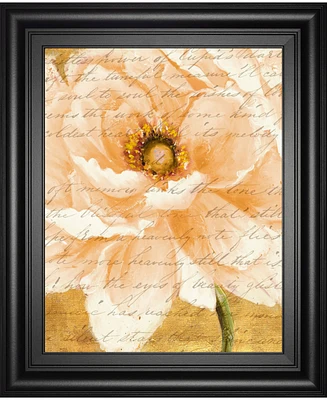 Classy Art Beautiful Cream Peonies Script I by Patricia Pinto Framed Print Wall Art, 22" x 26"