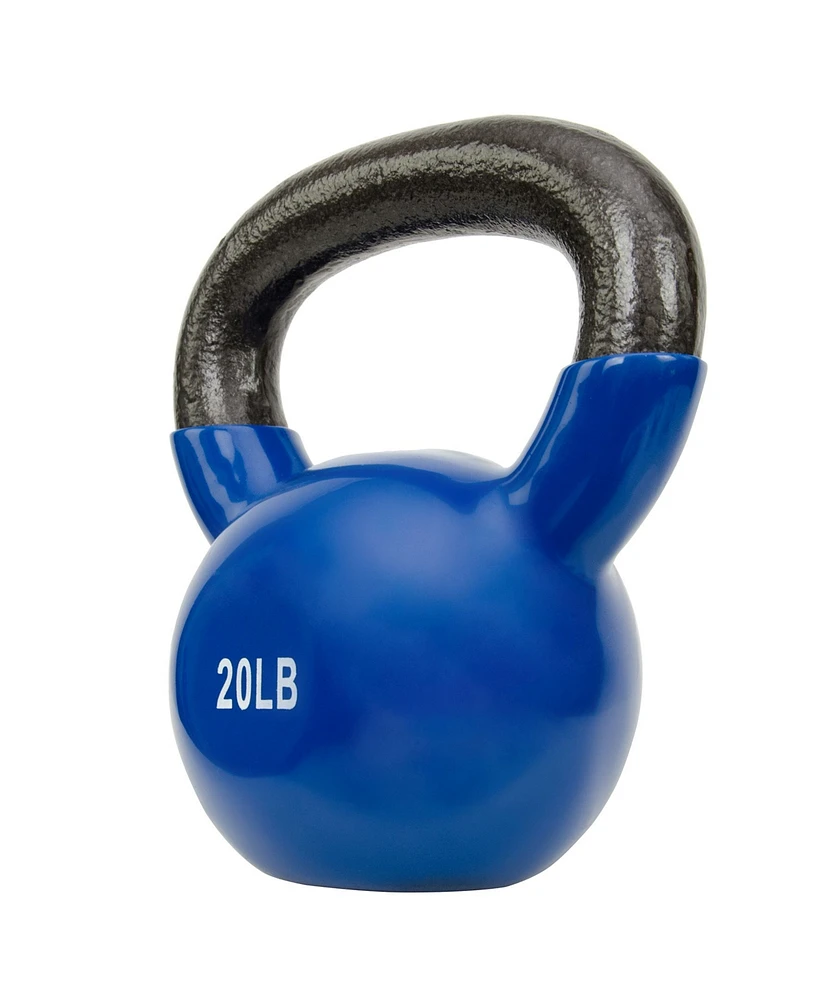 Sunny Health & Fitness Vinyl Color Coated Kettle Bell - 5, 10, 15, 20, 25 Pound Option