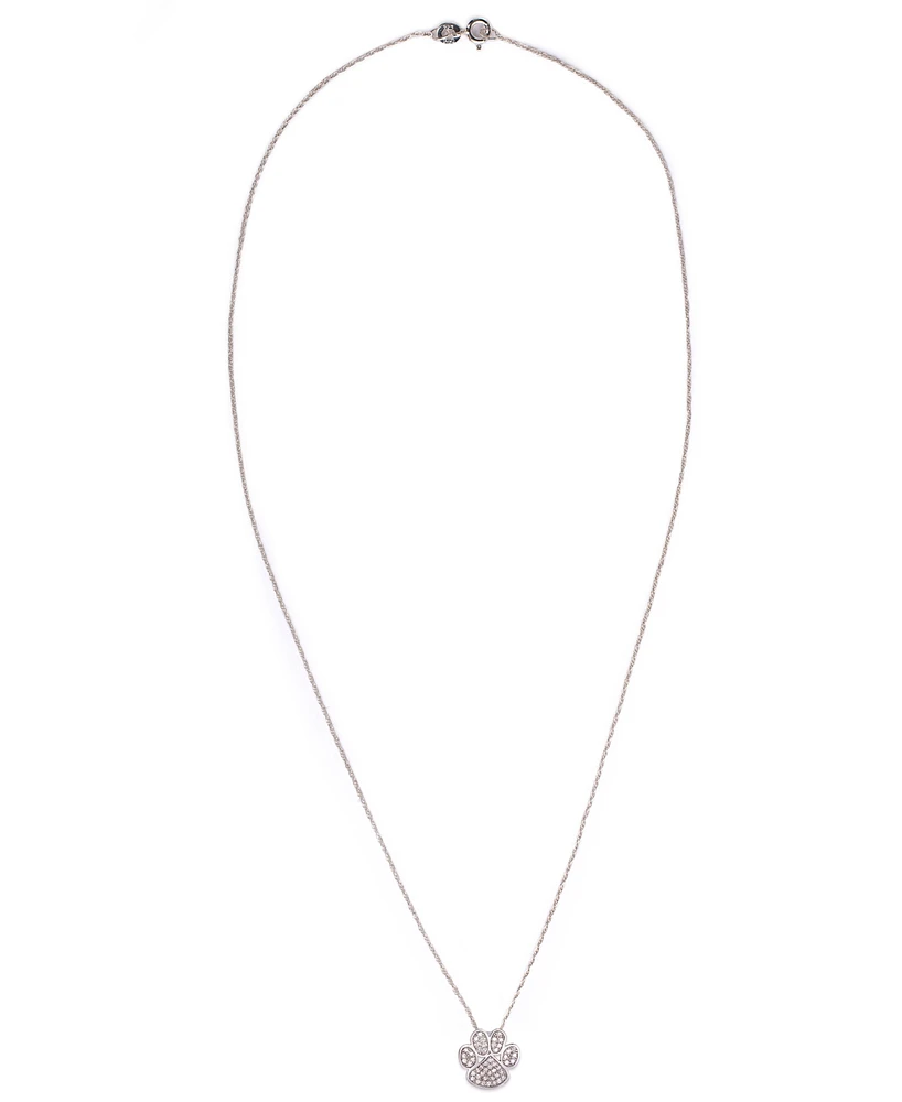 Diamond 1/4 ct. t.w. Paw Print Pendant Necklace in Sterling Silver