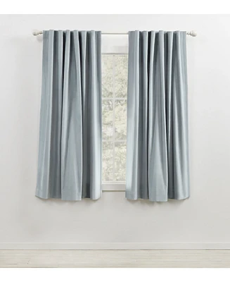 Lauren Ralph Velvety Room Darkening Back Tab Rod Pocket Curtain Panel, 52" x 63"