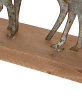 Glitzhome 13.19" L Galvanized Metal Reindeer Table Decor