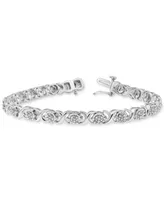 Diamond Link Bracelet (1/4 ct. t.w.) in Sterling Silver or 14k Yellow Gold Over Sterling Silver