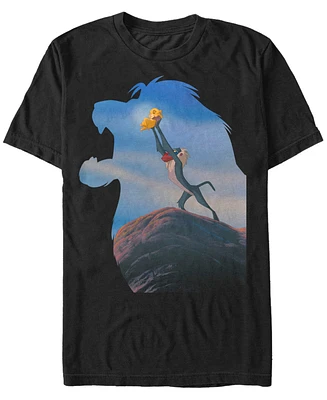 Disney Men's Lion King Mufasa Silhouette Pride Rock Rafiki Simba, Short Sleeve T-Shirt
